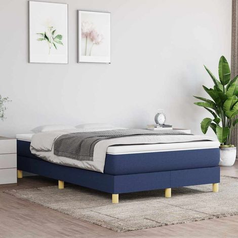 vidaXL Estructura de cama con somier tela azul 120x200 cm (1/5)