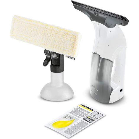 Nettoyeur de Vitres WV 1 Plus, Autonomie de Batterie : 25 min, Affichage LED, Réservoir d'Eau Sale : 100 ml, Poids : 0,5 kg, Pulvérisateur avec Microfibres, 20 ml Nettoyant Vitres Concentré (1/4)