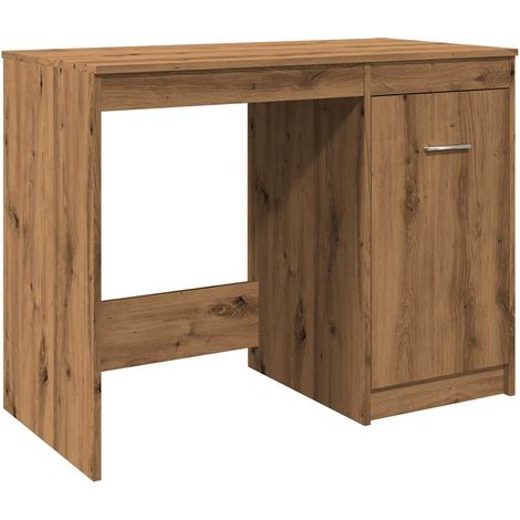 Escritorio mesa puesto de trabajo mueble de ordenador estudio roble artesanal 100 x 50 x 76 cm madera de ingeniería marrón 020023558 (1/5)