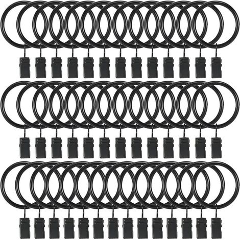 AMXCNOY 40 Gardinenhaken, rostfreie Ringe mit Clips, dekorative Gardinenhaken im Vintage-Stil (1/4)