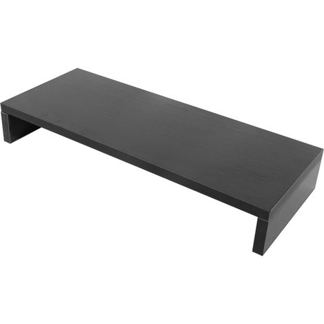 Support en bois pour écran LED/LCD, rehausseur pour écran d'ordinateur, organisateur de bureau, étagère d'affichage, noir