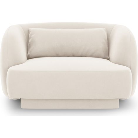 Fauteuil en velours beige clair (1/5)