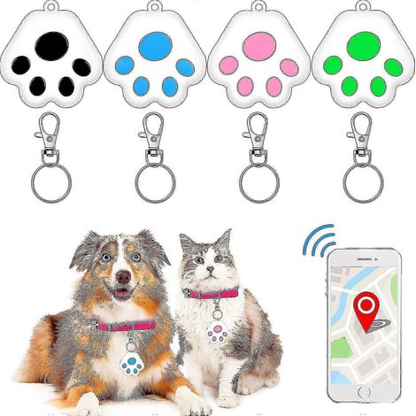 Lot de 4 traceurs GPS, localisateurs pour animaux de compagnie, appareils de suivi portables (bleu, noir, rose, vert) (1/5)
