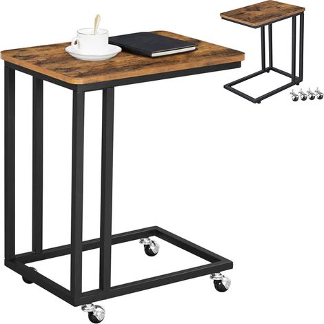 Strado VENGE Beistelltisch – Couchtisch für Laptop, Beistelltisch für Sofa und Bett, 2-in-1, mit Rollen und Beinen