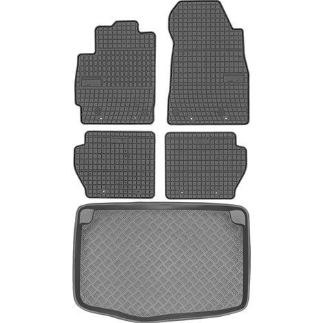 Mazda 2 III Hatchback de 2014 (JUEGO) - Alfombrillas de goma para coche + alfombrilla para maletero