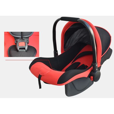 Siège auto bébé type panier, résistant aux UV, avec auvent long, en polystyrène, pour les 0-12 mois, rouge. (1/4)
