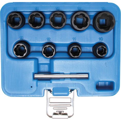 BGS Technic 10-teilige schwarze Stecknuss-Set