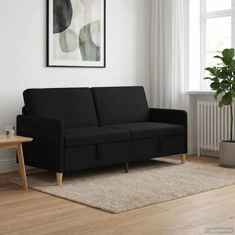 Beyamis Canapé avec rangement Noir 192 x 78 x 87 cm Polyester (1/5)