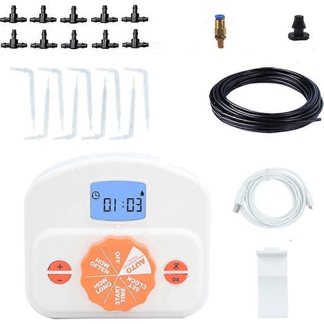 Automatischer Bewässerungstimer für den intelligenten Garten, Tropfbewässerungsprogrammierer mit Wasserhahn und Schlauch, sparsame Bewässerung, präzise Wassersteuerung für das Außenbewässerungssystem.