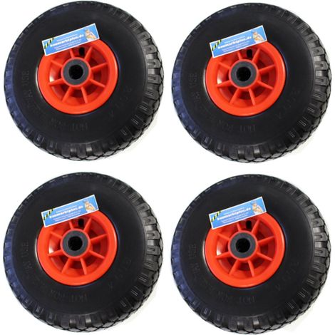 4x Sackkarrenrad Vollgummi 260 x 85 mm 3.00-4 PU für Sackkarre und Bollerwagen (1/5)
