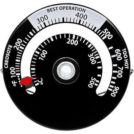 Magnetisches Ofenthermometer - Rohrtemperaturmesser (Schwarz) (1/5)