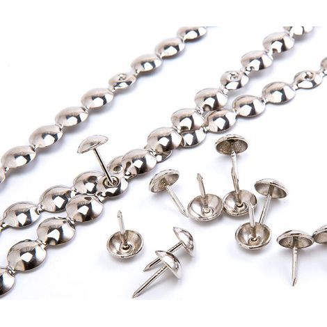 Bandes de clous décoratives plaquées argent de 10 m pour canapés,Accessoires de meubles à faire soi-même (11 mm) (1/5)