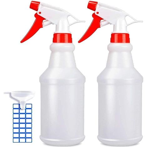 Flacon pulvérisateur vide (473 ml / lot de 2) - Flacon pulvérisateur réglable pour solution nettoyante - Sans fuite ni obstruction - Convient pour les plantes, les animaux domestiques, le vinaigre, le (1/4)