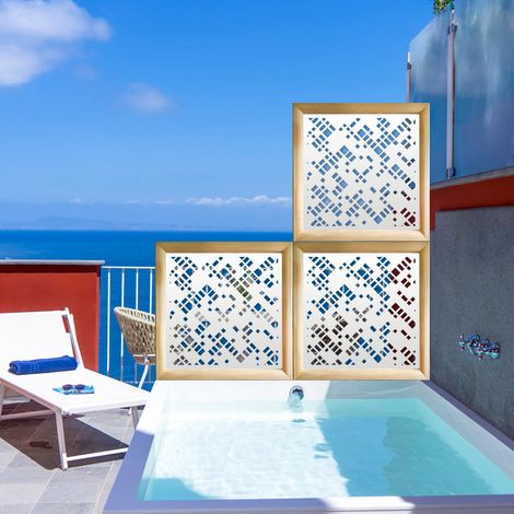 PIXEL - Moduli Decorativi in Legno e PVC - Colore: bianco - Misura: 73x73 cm (1/4)