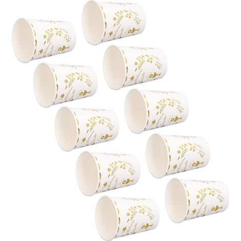10 Pappbecher 250 ml, spanisches Kommunionsmotiv, dickwandig, attraktives Design, Einweg (1/5)