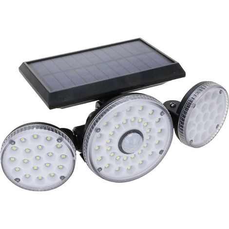 Projecteur solaire étanche à détecteur de mouvement, 3 têtes, 70 LED, pour extérieur (1/5)