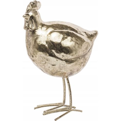 Figurine décorative d'une poule de Pâques dorée, poule glamour (1/5)