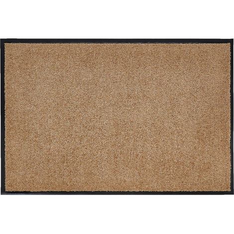 Paillasson pour intérieur et extérieur recouvert avec envers antidérapant, lavable en machine, beige, 60 x 90 cm (1/5)