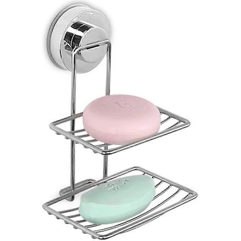 Porte-savon de douche à ventouse, porte-savon mural, porte-savon en acier inoxydable, porte-savon mural de douche, porte-savons pour salle de bain (1/5)