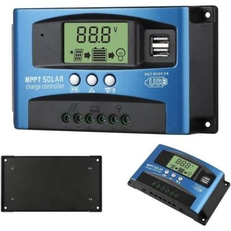Contrôleur de charge solaire MPPT 40 A 12 V 24 V USB, décharge automatique, régulateur de panneau solaire LCD (1/5)
