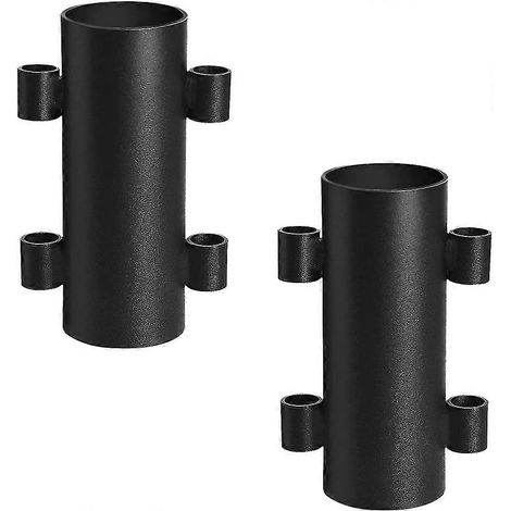 Support pour poteaux de tente de camping, support tubulaire fixe en fer pour parasol coupe-vent, idéal pour le camping, la randonnée, les pique-niques et les barbecues (2 pièces). (1/5)