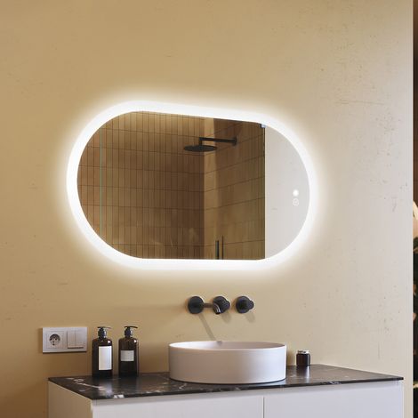 Miroir lumineux de salle de bain LED 120x70 cm – Interrupteur tactile – Anti-buée – Éclairage décoratif – Longévité 15 000h – Artforma (1/5)