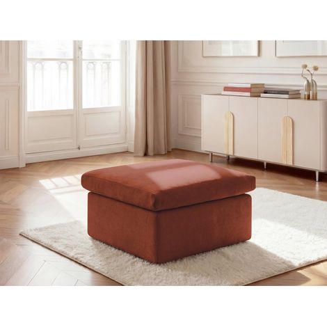 BOBOCHIC - Pouf ENORE tissu lisse   Rouge