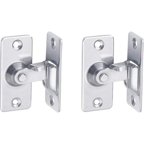 Serrure de porte en acier inoxydable à angle droit à 90 degrés, utilisée pour les clôtures en bois, les portes et fenêtres, les portes coulissantes (silver 2) (1/5)
