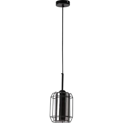 Suspension Candellux Jonera noire verre fumé E27 Ø15 cm (1/4)