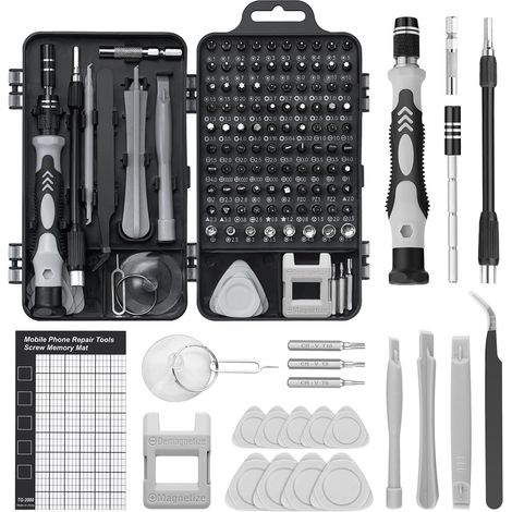 Ensemble Tournevis De Precision 122 en 1 pour réparer téléphones,kit tournevis, modèles DIY, smartphones et ordinateurs portables. Utilisation flexible et polyvalente. (1/5)