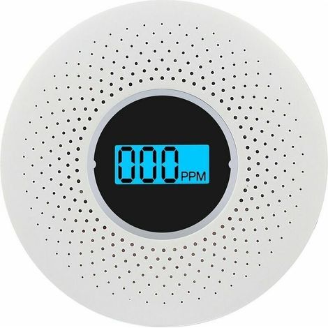 Détecteur de fumée et de monoxyde de carbone combiné avec alarme sonore d'affichage et alarme clignotante et LED Détecteur de fumée et de CO intelligent pour maison entreprise usine entrepôt KTV détec (1/5)