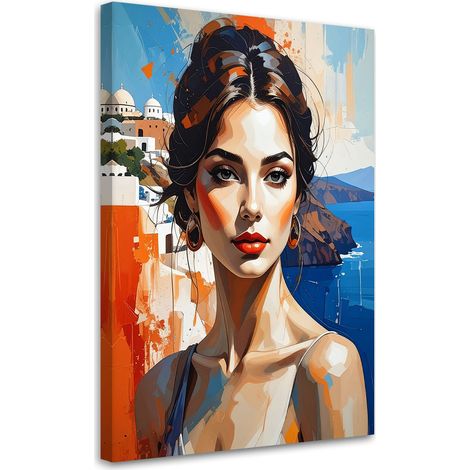 Cuadro sobre Lienzo Retrato femenino colorido en estilo de arte moderno 20x30 (1/5)
