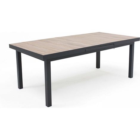 Table extensible en aluminium et céramique marron - Tivoli (1/5)