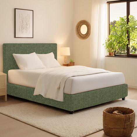 Letto Singolo Bracknell, Sfoderabile, Contenitore Made in Italy, Verde (1/5)