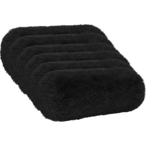 Federa 6 pcs HEERLEN Nero Ø 15 x 40 cm Fleece PV vidaXL