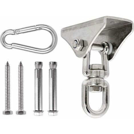 Crochet de plafond robuste en acier inoxydable, capacité de 350 kg, crochet de suspension rotatif à 360°, crochet de support de plafond pour chaises, sacs de frappe suspendus, équipement de boxe, hama (1/5)