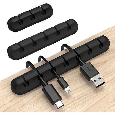 Serre-Câbles - Support Câbles Adhésif Sans Perçage - Pour Câbles USB Réseau Alimentation Téléphone TV - Diamètre Max 6 mm - Lot de 1 (1/5)