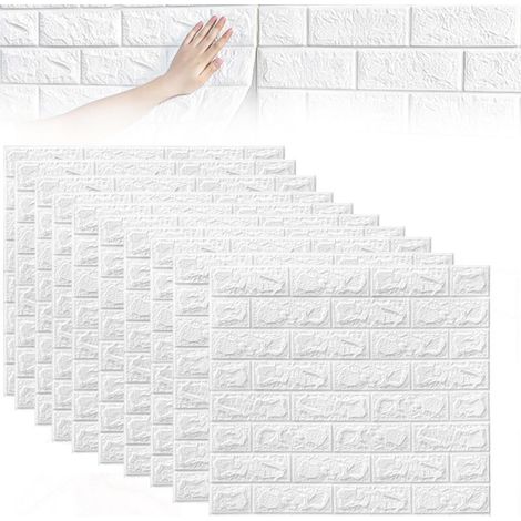 20 feuilles de papier peint auto-adhésif 3D effet pierre, dimensions 38 × 35 cm, idéal pour panneau mural télévision, salon, coin canapé ou décoration café – facile à poser et sans résidu (1/5)