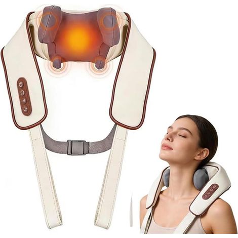 Masseur Cervical Électriques Chauffant - Sans Fil Masseur dos et cervicales 3 V (1/5)
