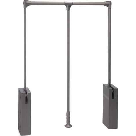 Barre de penderie escamotable Sway, tringle relevable, penderie rabattable pour armoire, 830-1150mm, Acier, Aluminium et Plastique, Peint en titane (1/5)