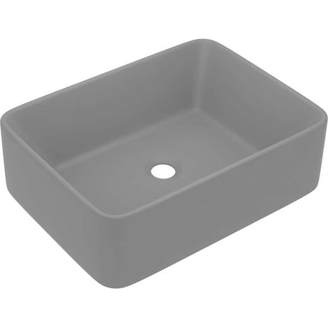 Lavabo vasque à poser Luxueux, Bac à laver, Gris clair mat 41x30x12 cm Céramique OIB1583E (1/5)