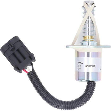 Bobine d'électrovanne de frein 12 V 6681512, électrovanne d'arrêt de carburant pour chargeuse compacte Bobcat S150 S160 S185 (1/5)