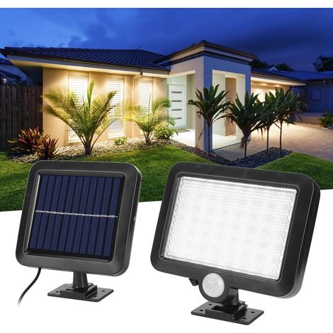 Lampe solaire à détection de présence, applique murale à 56 LED, haute luminosité et grande capacité. (1/5)
