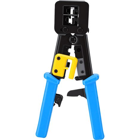 Pince à sertir RJ45 6P 8P en acier à haute teneur en carbone pour Ethernet, idéale pour les projets de câblage domestique et d'ingénierie réseau (manche bleu). (1/5)