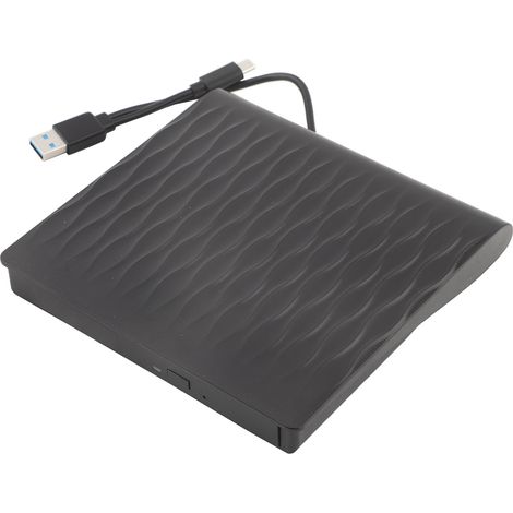 Lecteur optique externe USB 3.0 portable 12,7 mm grain surélevé noir pour PC et ordinateur portable (1/5)