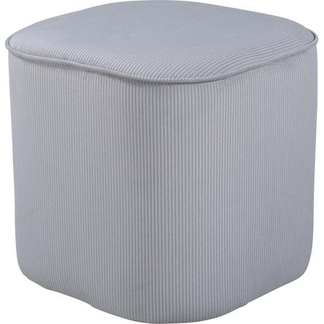 Pouf en Velours Côtelé "Piff" 44cm Gris (1/5)