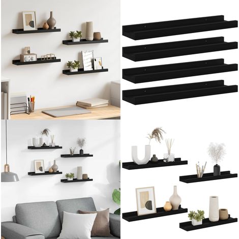 Wandregale 4 Stk. Schwarz 40x9x3 cm - Wandregal - Schwarzes Wandregal - Regal Schwarz - Möbel Für Die Wand - Wanddekoration - Home & Living (1/5)