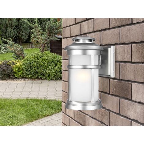 Elstead Newport Outdoor 1 Lichtwandlaterne, lackierter gebürsteter Stahl, IP44, E27 (1/5)