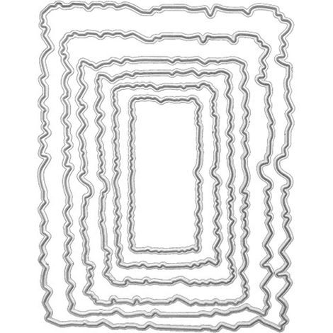 Cadre de pochoirs de découpe, rectangle de pochoir de découpe en métal, pochoirs de gaufrage découpe géométrique pour matrices de découpe de décoration d'album photo de scrapbooking de cart (1/5)