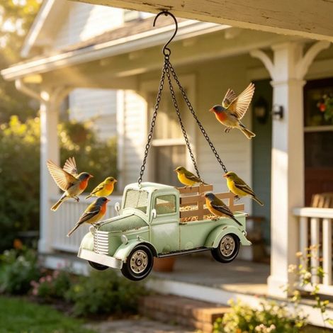 Vintage-LKW-Vogelfutterhaus: Verleihen Sie Ihrem Zuhause einen Hauch von Nostalgie – Vintage-LKW-Vogelfutterhaus
